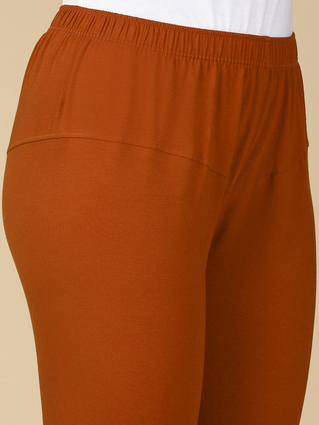 Dark Rust Premium Cotton Stretch Churidar