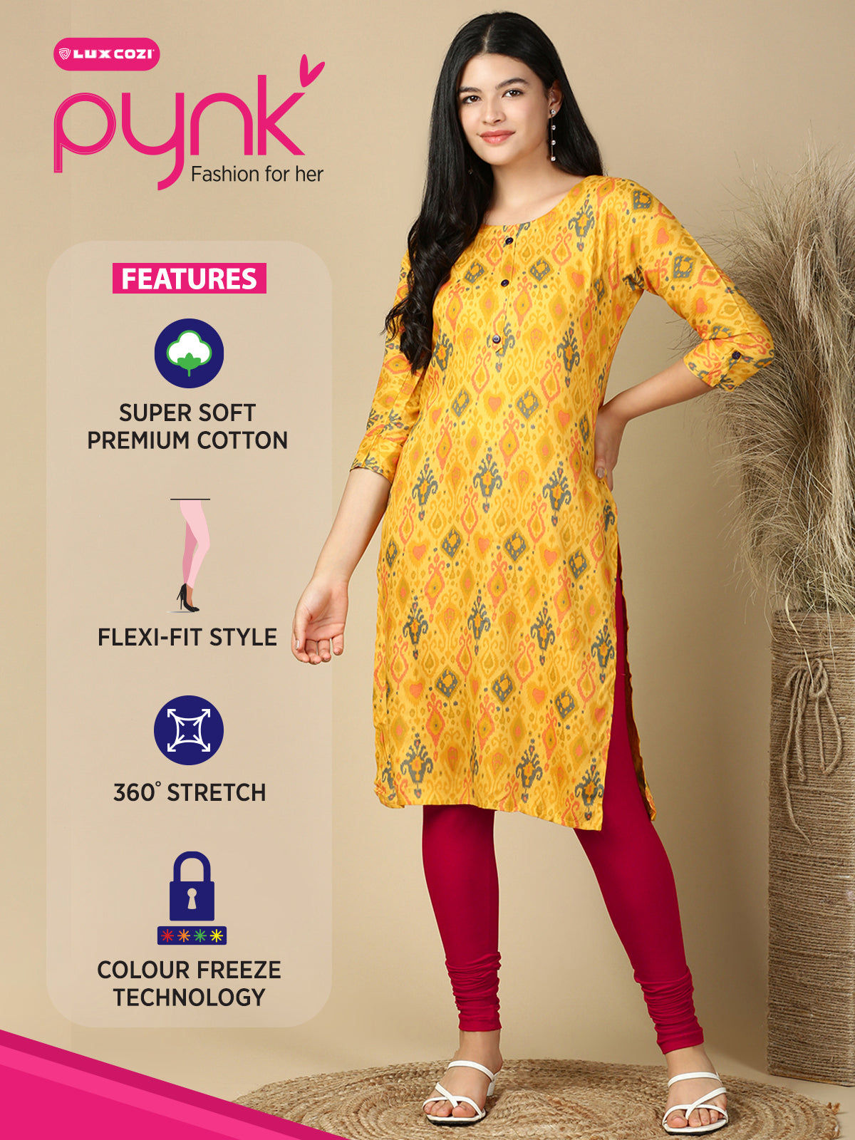 Queen Pynk Premium Cotton Stretch Churidar