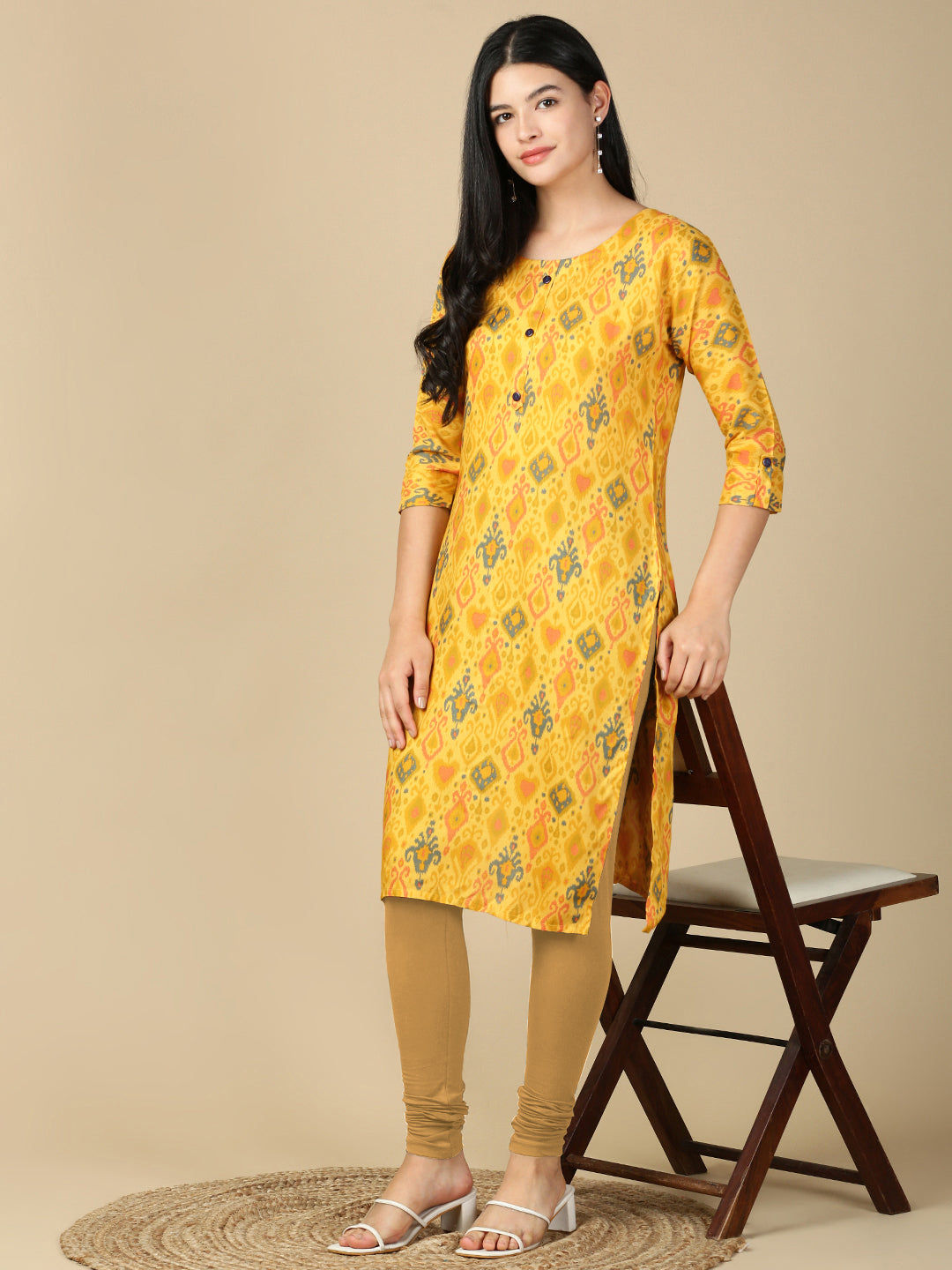 Sand Premium Cotton Stretch Churidar