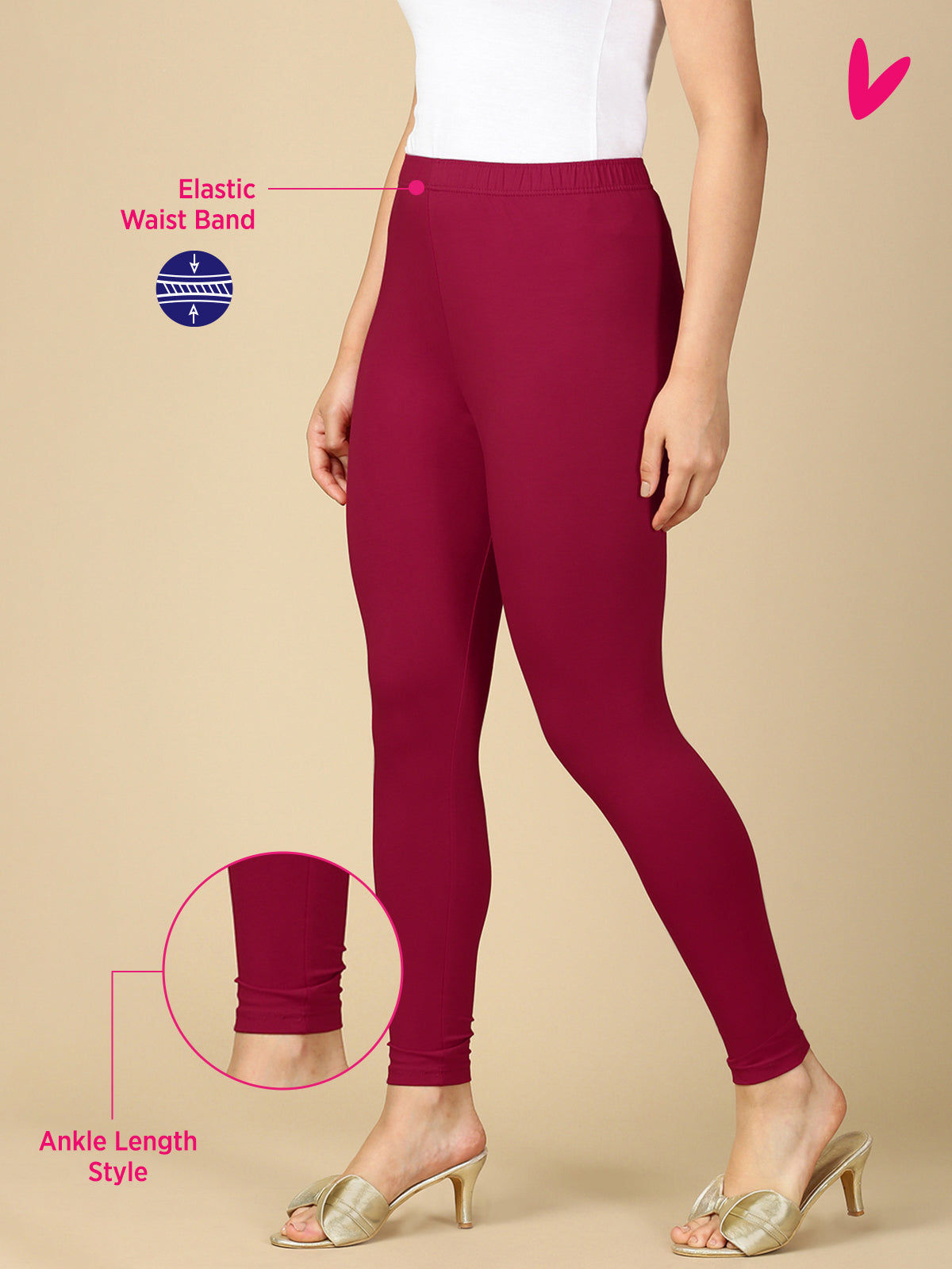 Dark Rani Premium Cotton Stretch Ankle Length Leggings