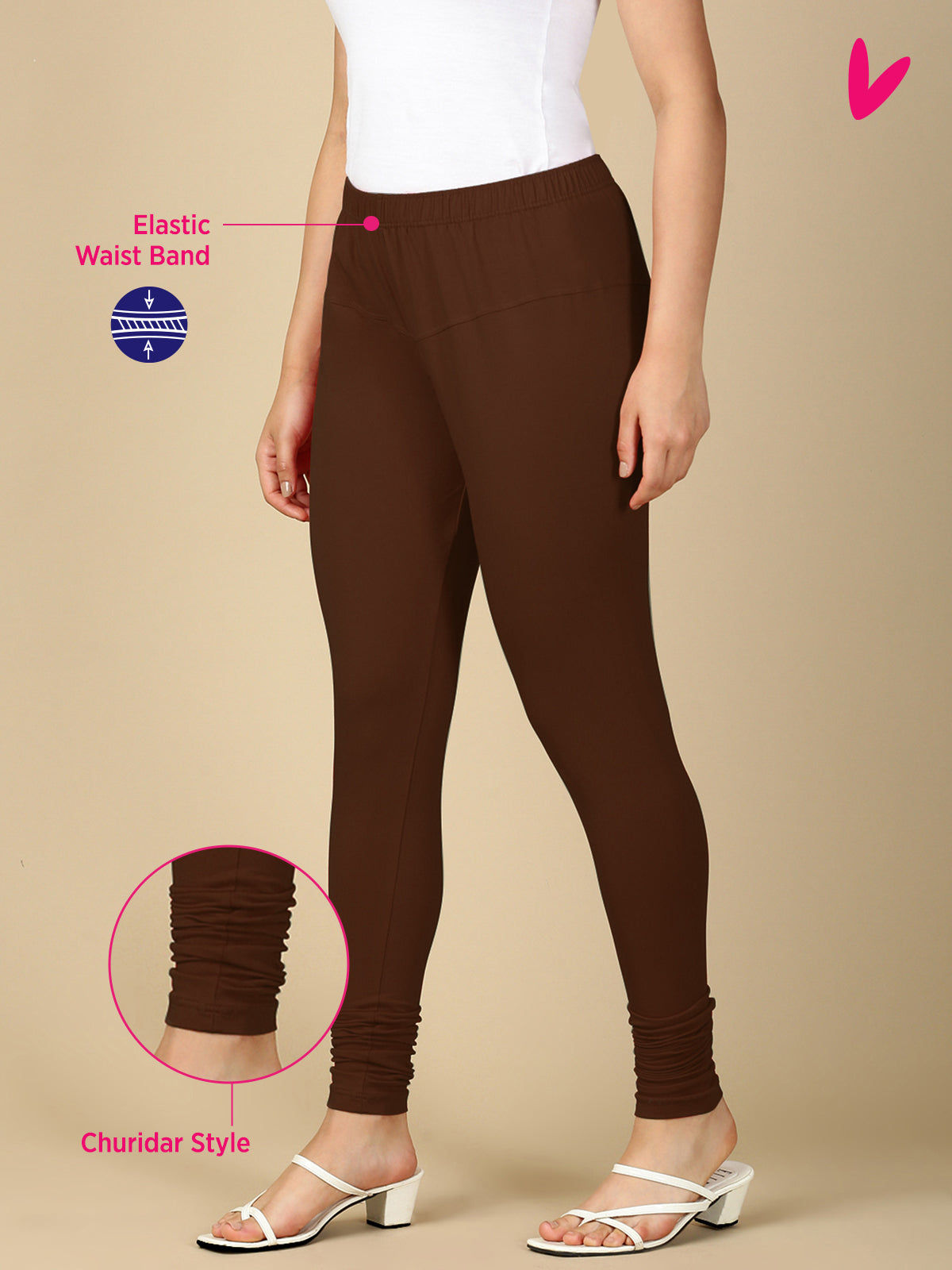 Coffee Brown Premium Cotton Stretch Churidar