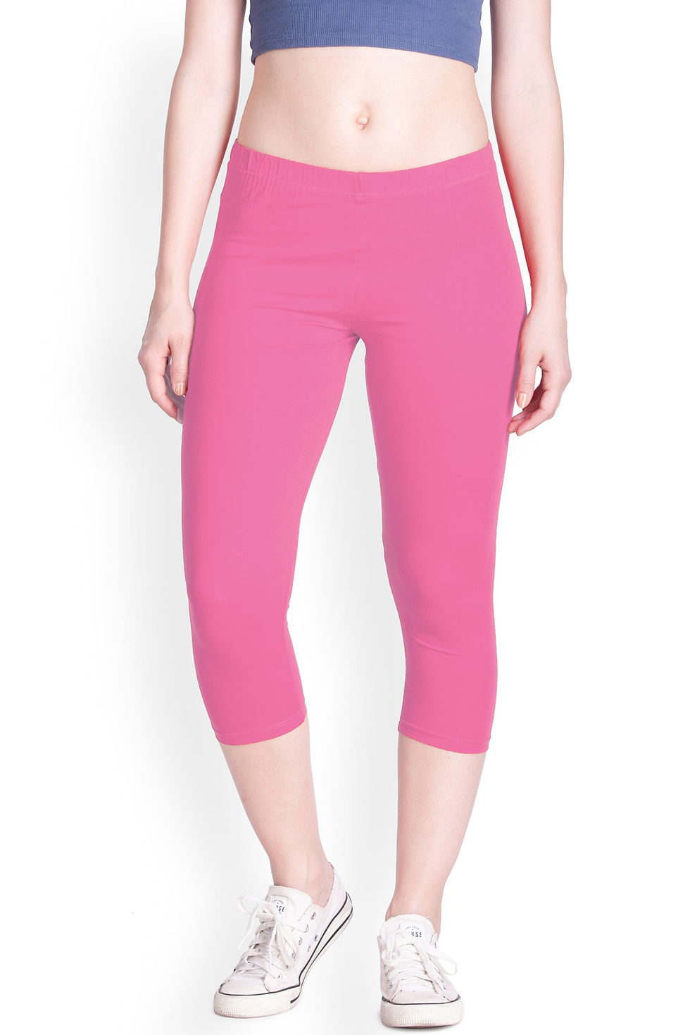 Thumbnail: Dark Pink Capri Leggings