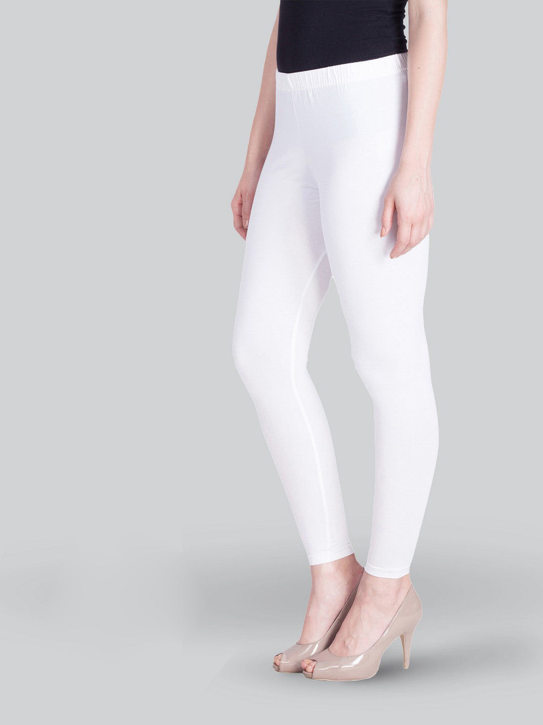 White and Green Ankle Length Leggings Combo Pack