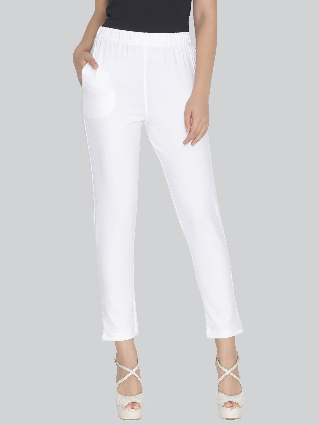 White Stretch Pencil Pant