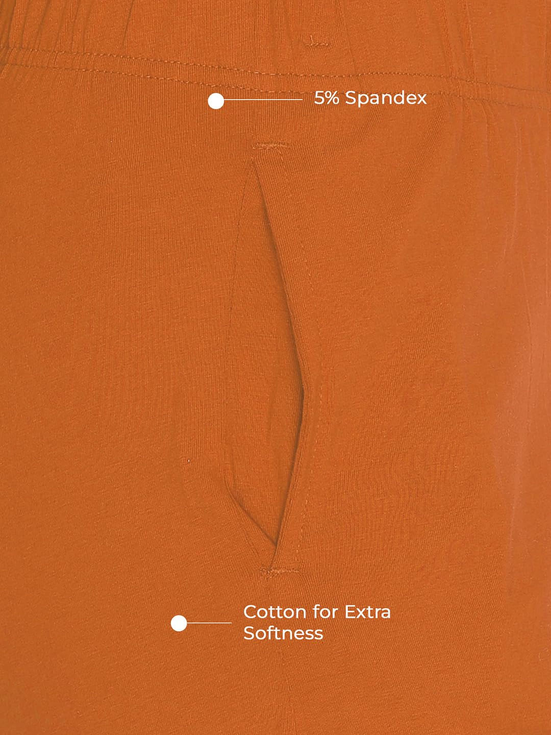 Premium Viscose Stretchable Ankle Length Leggings for Women - Fire Orange - Image 4