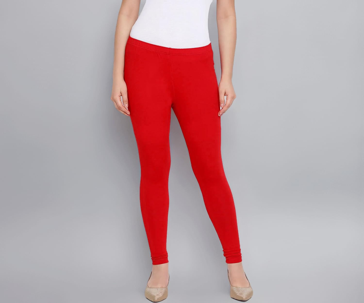LYRA Women's Red Churidar Leggings