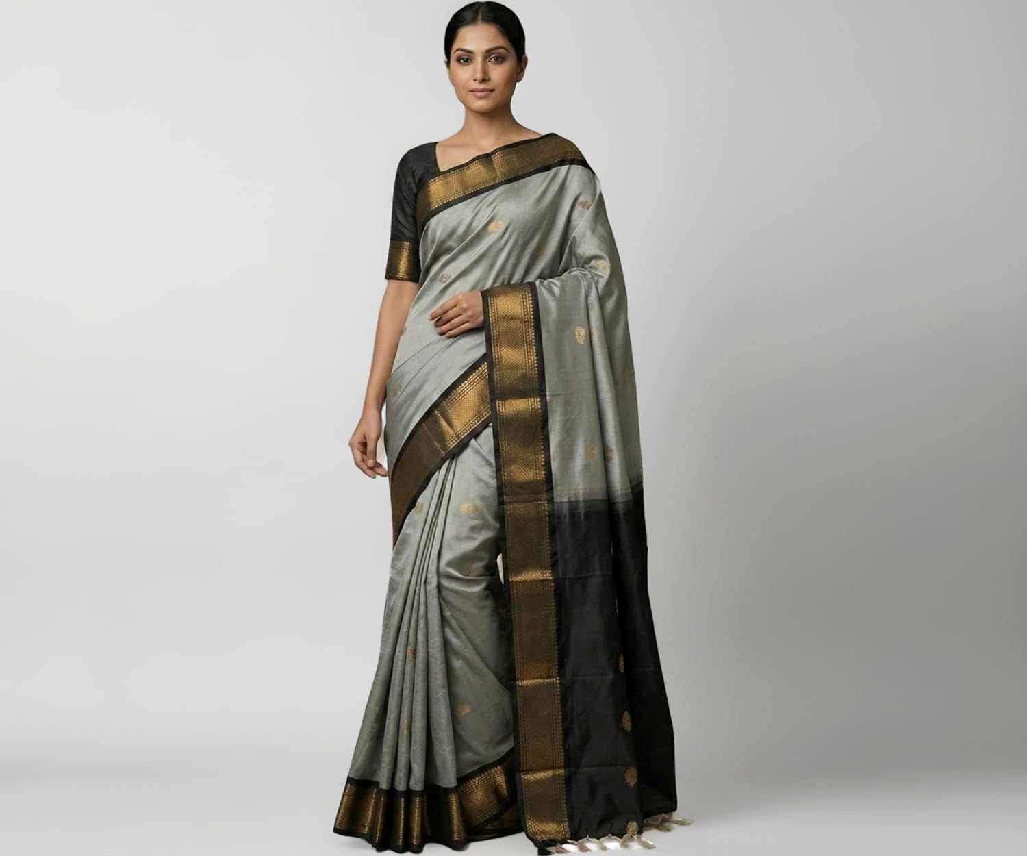 Kanjeevaram Elegant Paithani Zari Woven Design Cotton Sico Silk Saree With Running Blouse Piece - Image 1