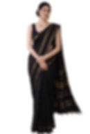 ILAIYAAL CLOTHINGS South Cotton Gadwal Saree for Women | Celebrity Inspired Traditional Ethnic Wear | Chettinad & Kalyani Cotton Sarees | Soft Cotton Saree with Blouse Piece - Black - Image 1