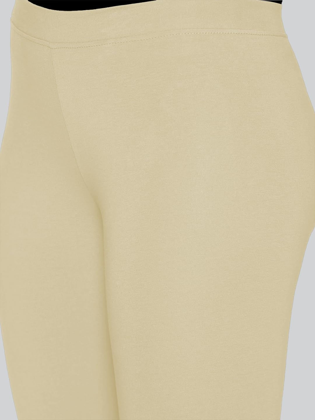 Premium Viscose Stretchable Ankle Length Leggings for Women - Cream - Image 5
