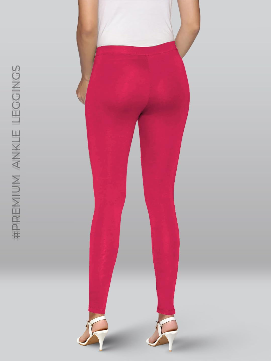 Premium Viscose Stretchable Ankle Length Leggings for Women - Lotus - Image 3