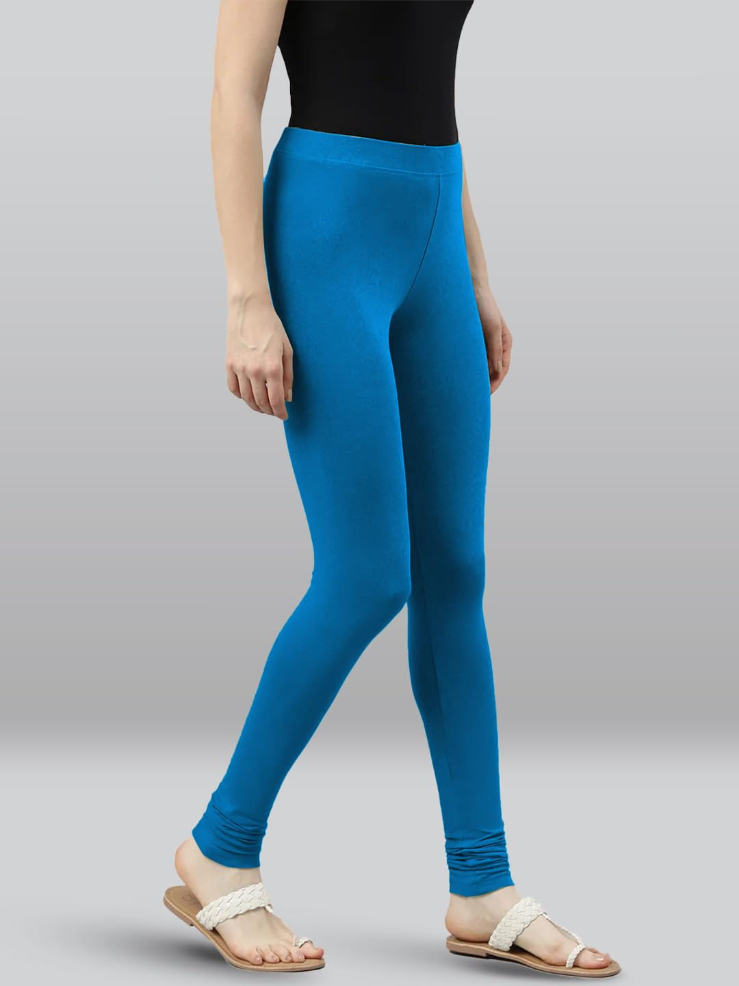 Premium Viscose Full Length Churidar Leggings for Women - Swimming Pool - Image 5