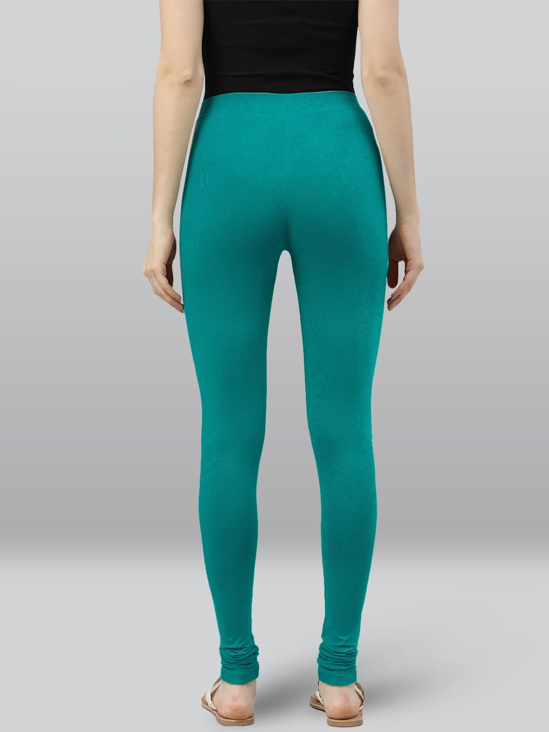 Premium Viscose Full Length Churidar Leggings for Women - MZ Green - Image 3