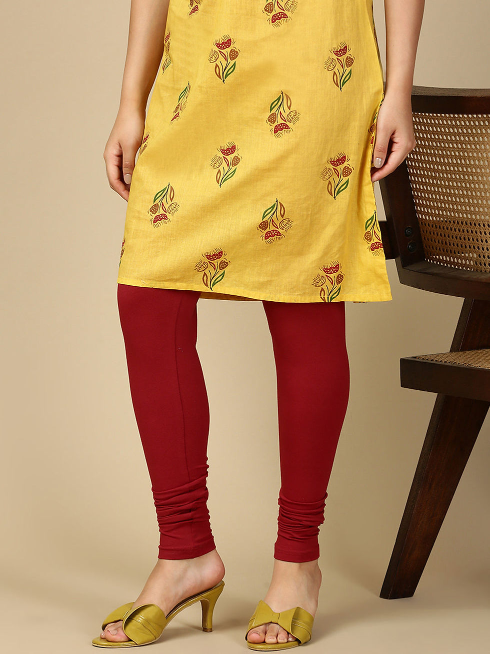 Parry Red Premium Cotton Stretch Churidar