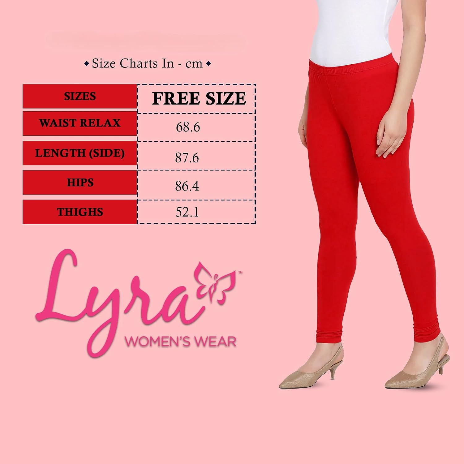 LYRA Women's Red Churidar Leggings