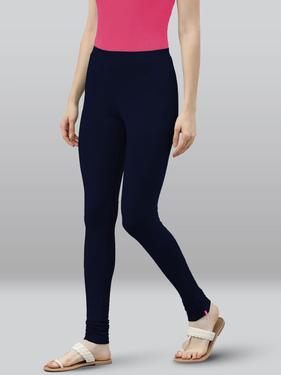 Premium Viscose Full Length Churidar Leggings for Women - Dark Navy - Image 4