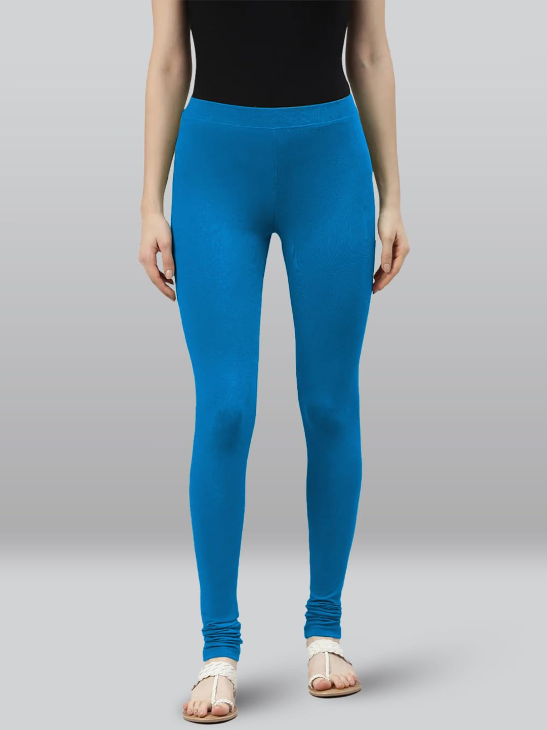 Premium Viscose Full Length Churidar Leggings for Women - Swimming Pool - Image 2