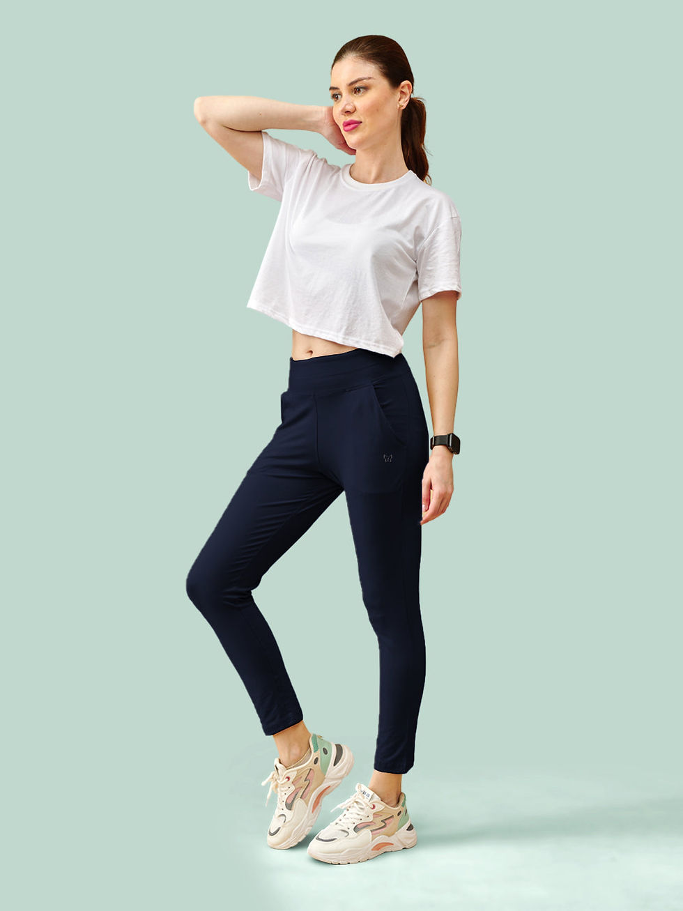 Deep Navy High Rise Ankle Length Leggings
