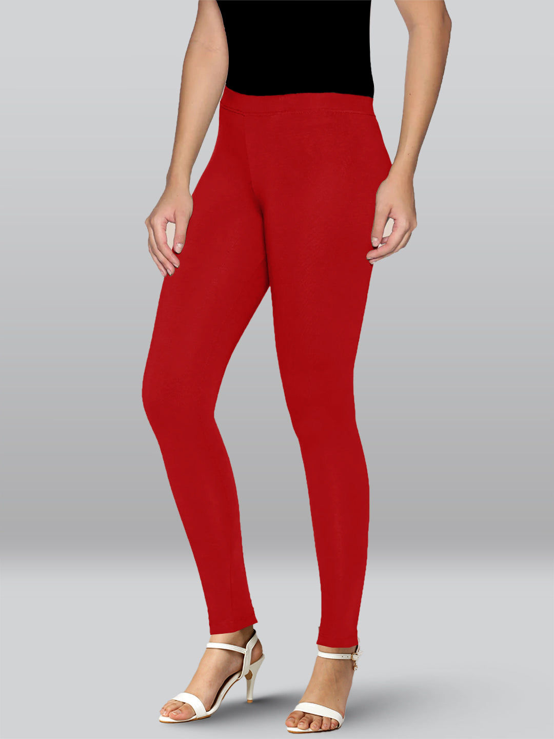 Red Premium Viscose Ankle Length Leggings