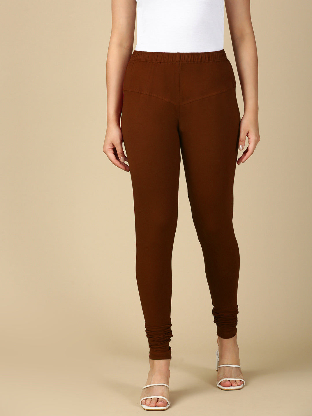 M Brown Premium Cotton Stretch Churidar