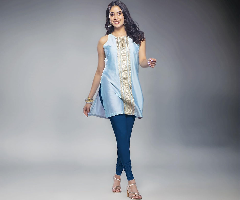 Premium Viscose Full Length Churidar Leggings for Women - Sea Port - Image 1