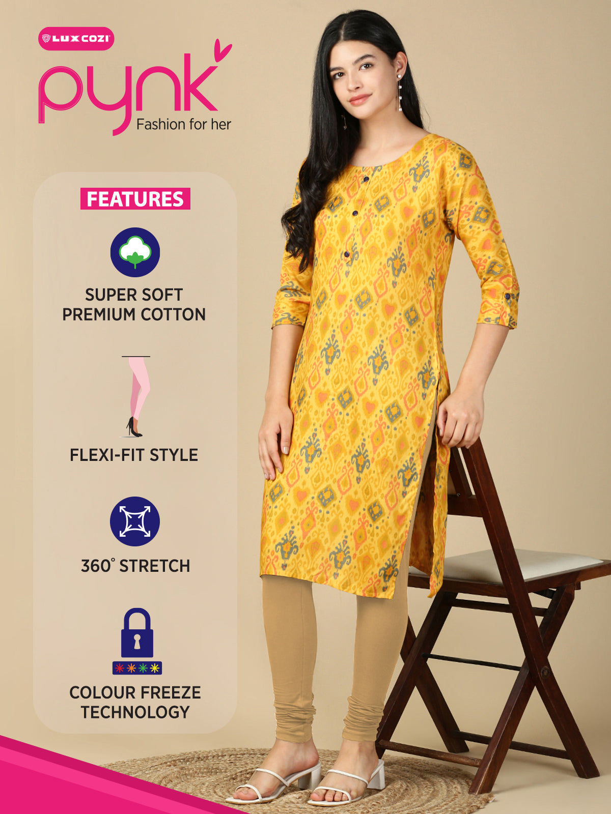 Caramel Brown Premium Cotton Stretch Churidar