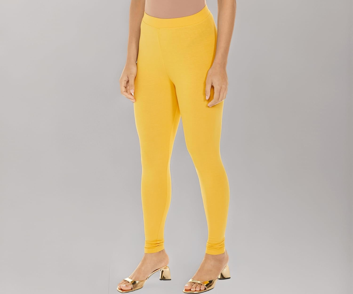 Premium Viscose Stretchable Ankle Length Leggings for Women - Mango - Image 1