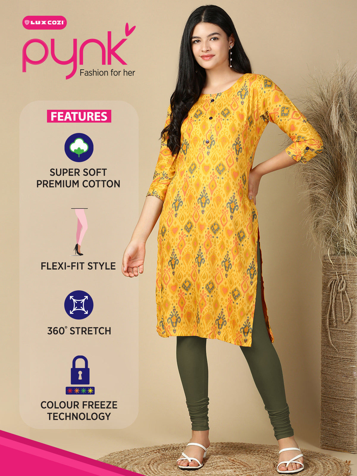 Army Green Premium Cotton Stretch Churidar
