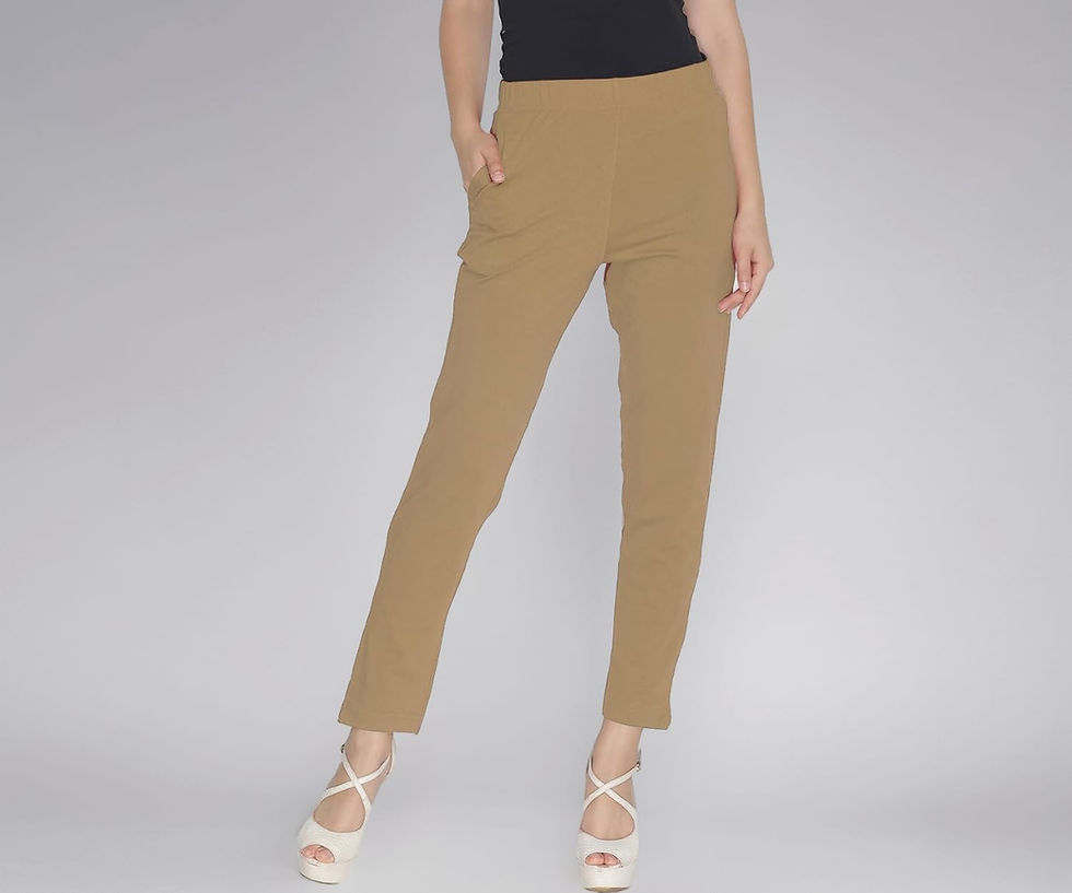 Premium Viscose Stretchable Ankle Length Leggings for Women - Wheat - Image 1