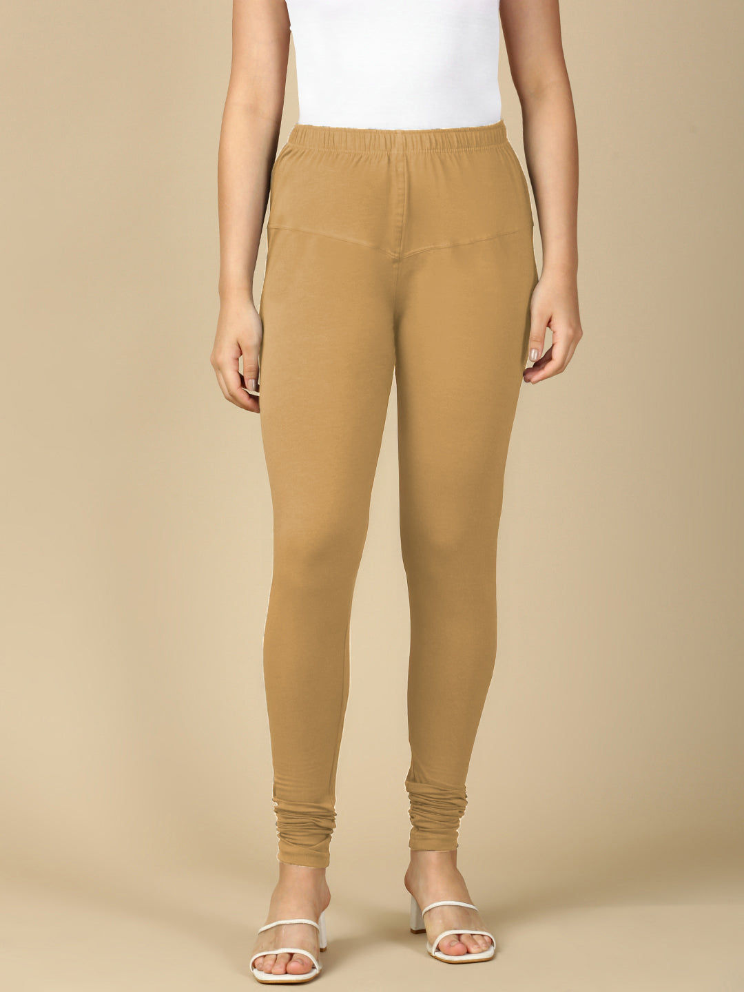 Beige Premium Cotton Stretch Churidar