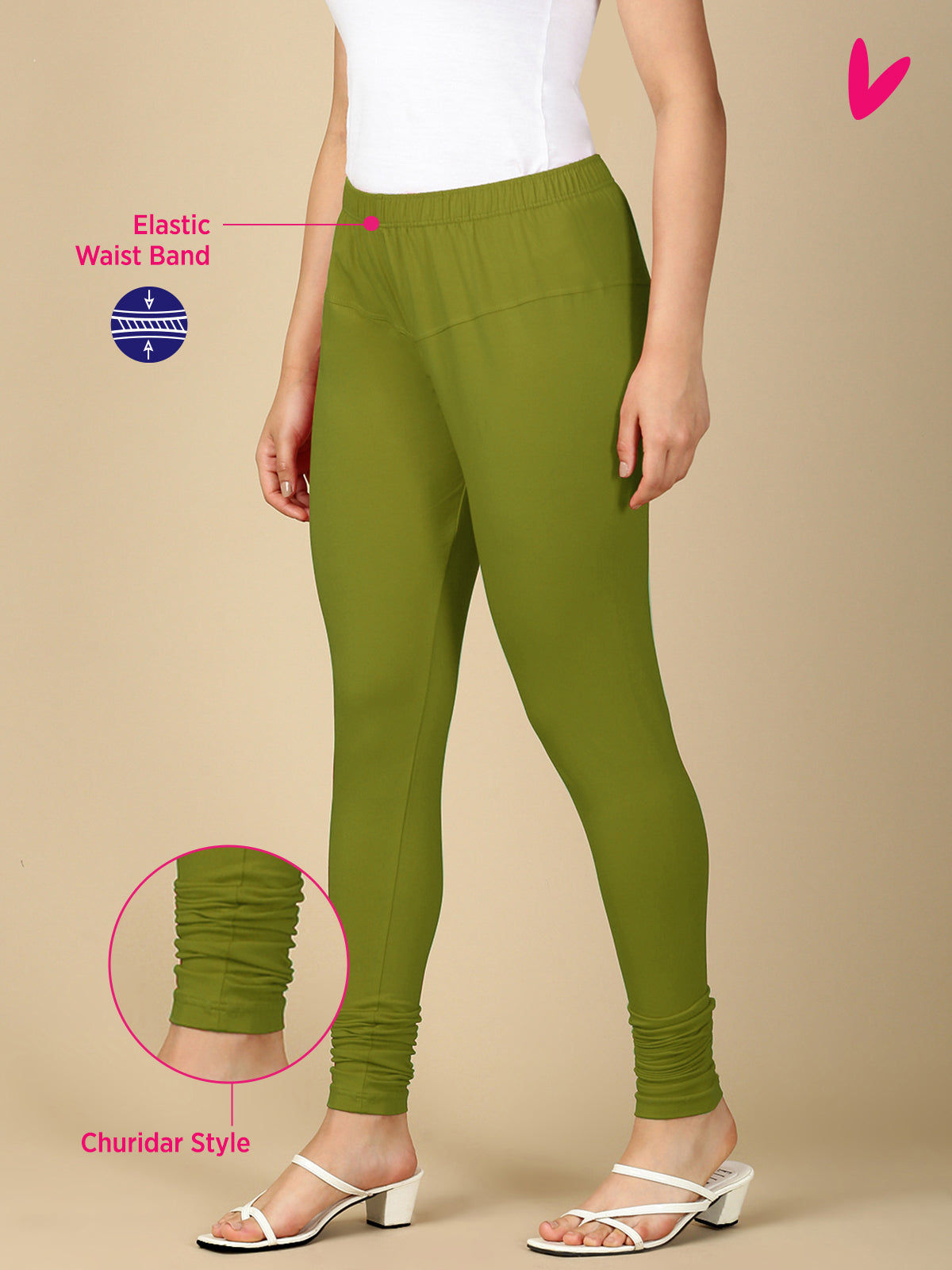 Chatni Green Premium Cotton Stretch Churidar