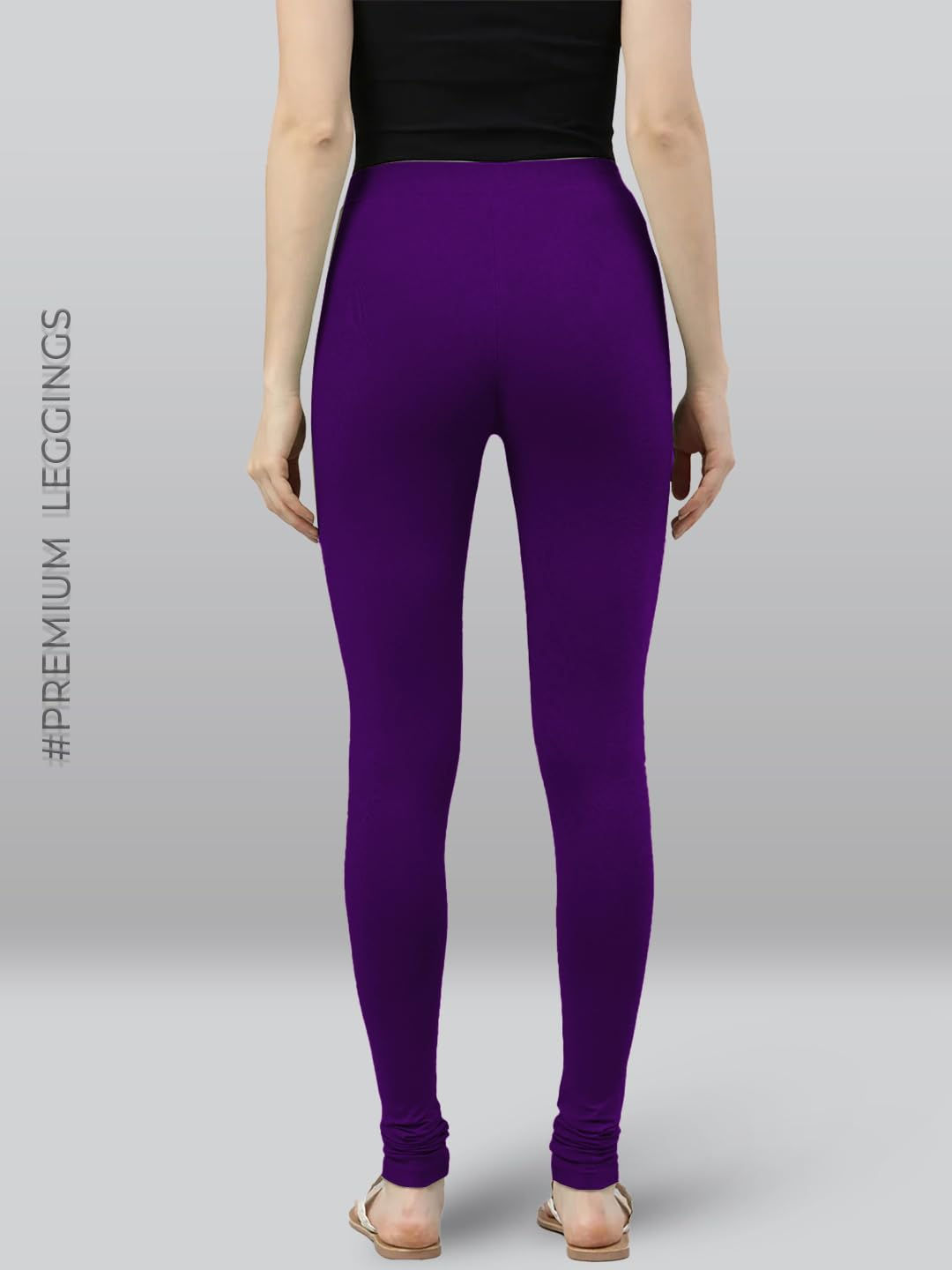Premium Viscose Full Length Churidar Leggings for Women - Deep Orchid - Image 3