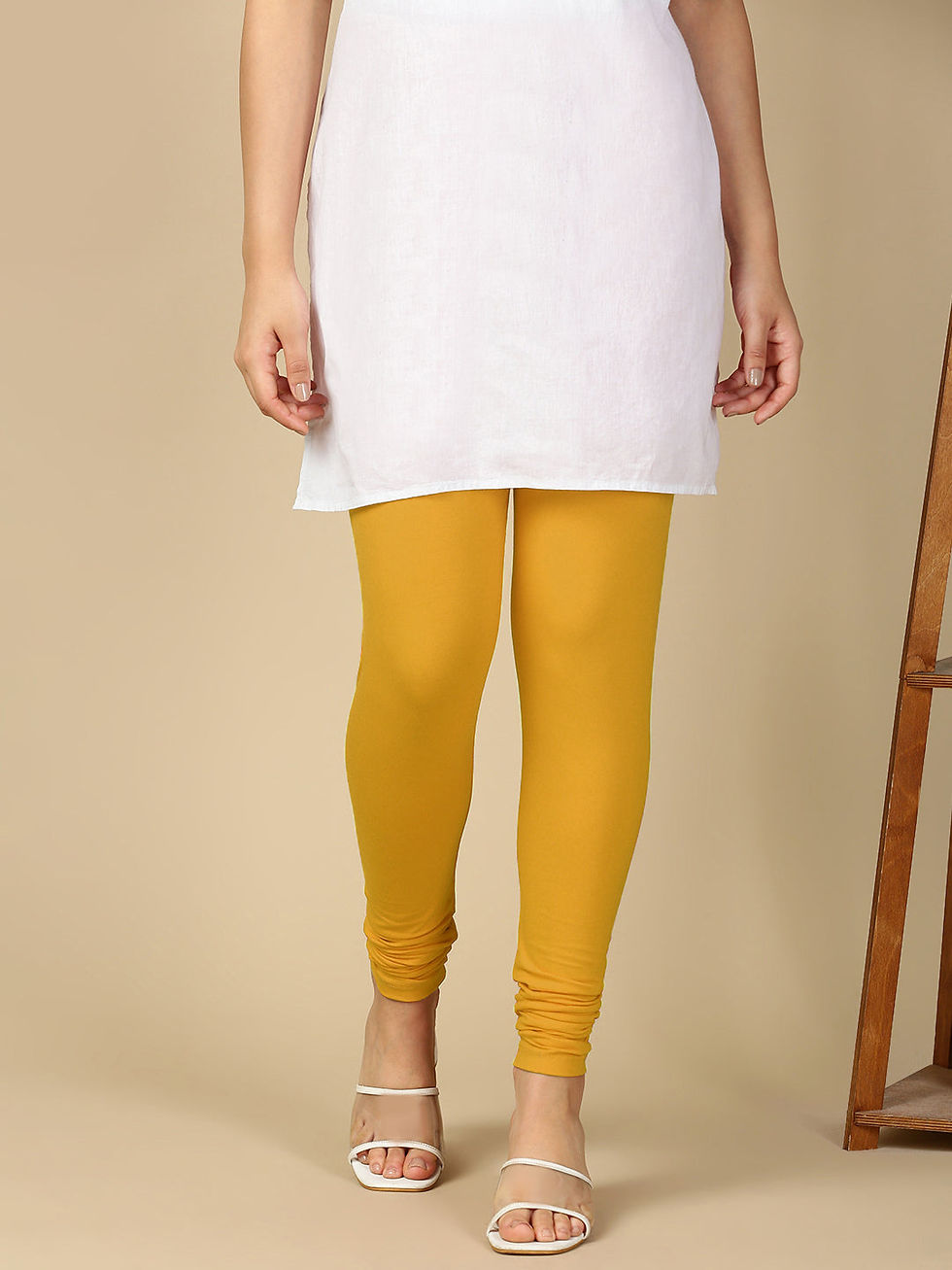 Yellow Premium Cotton Stretch Churidar