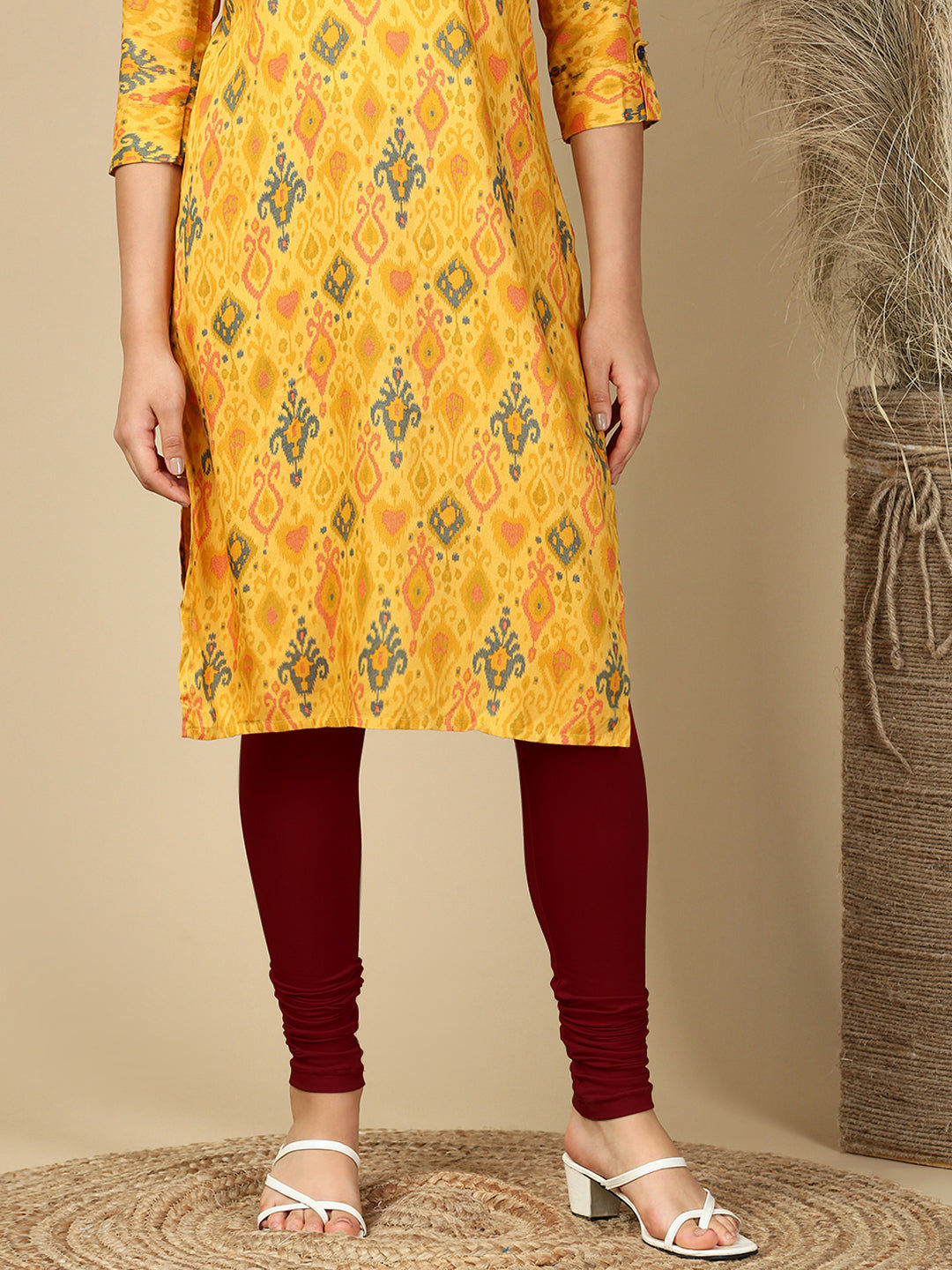 Medium Maroon Premium Cotton Stretch Churidar