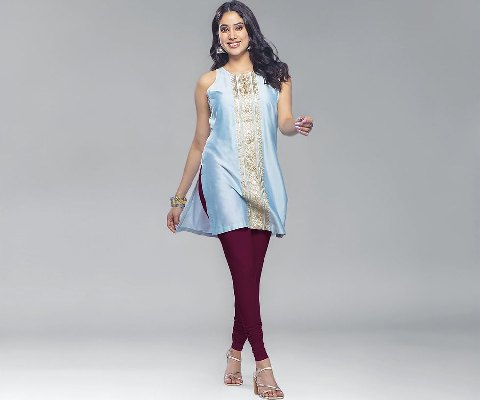 Premium Viscose Full Length Churidar Leggings for Women - Light Purple - Image 1