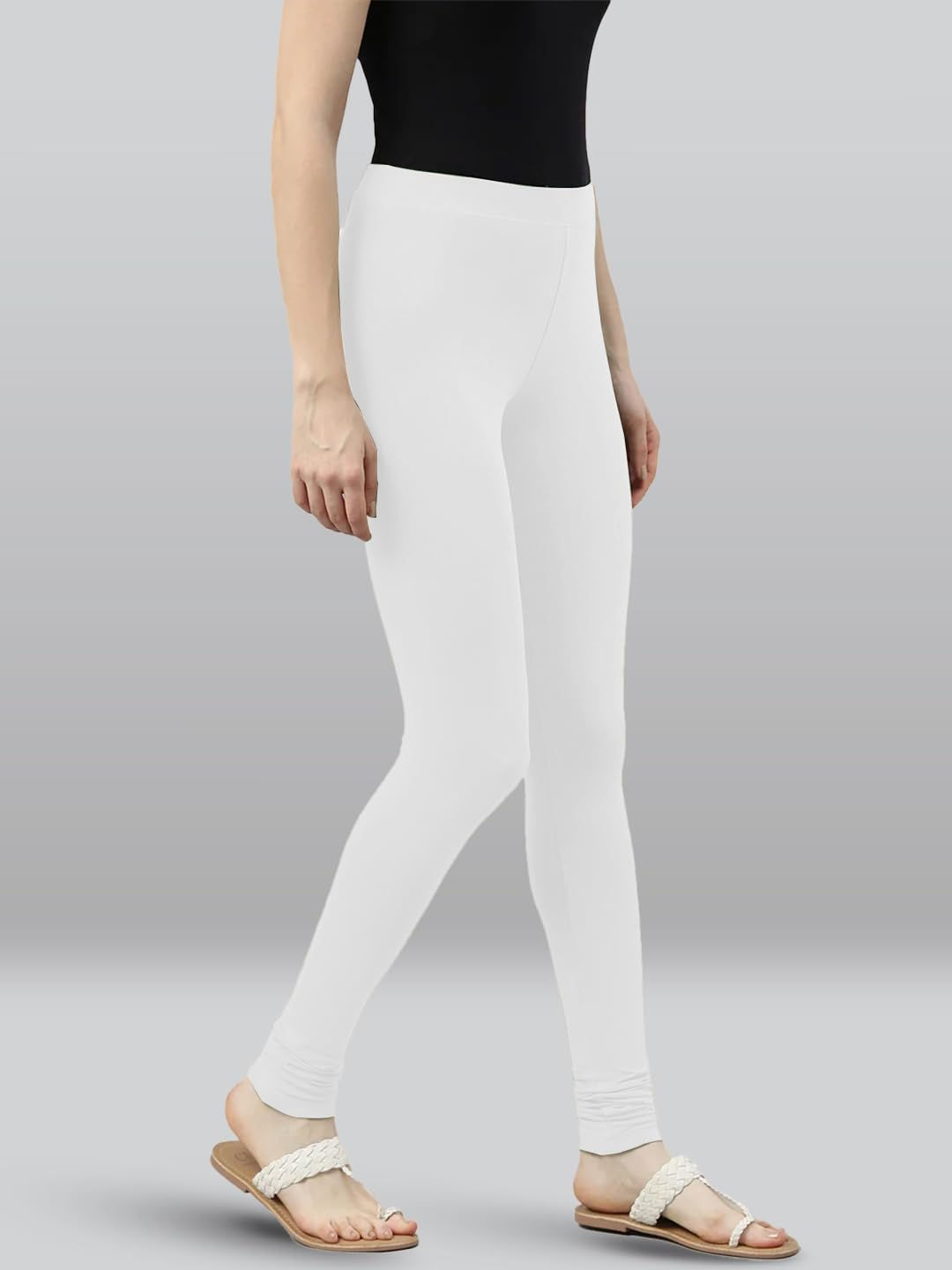 Premium Viscose Full Length Churidar Leggings for Women - Off White - Image 5