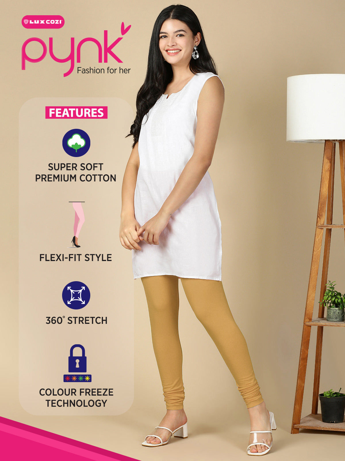 Wheat Premium Cotton Stretch Churidar