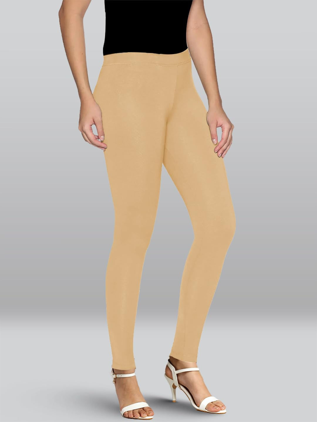 Premium Viscose Stretchable Ankle Length Leggings for Women - Deep Skin - Image 6