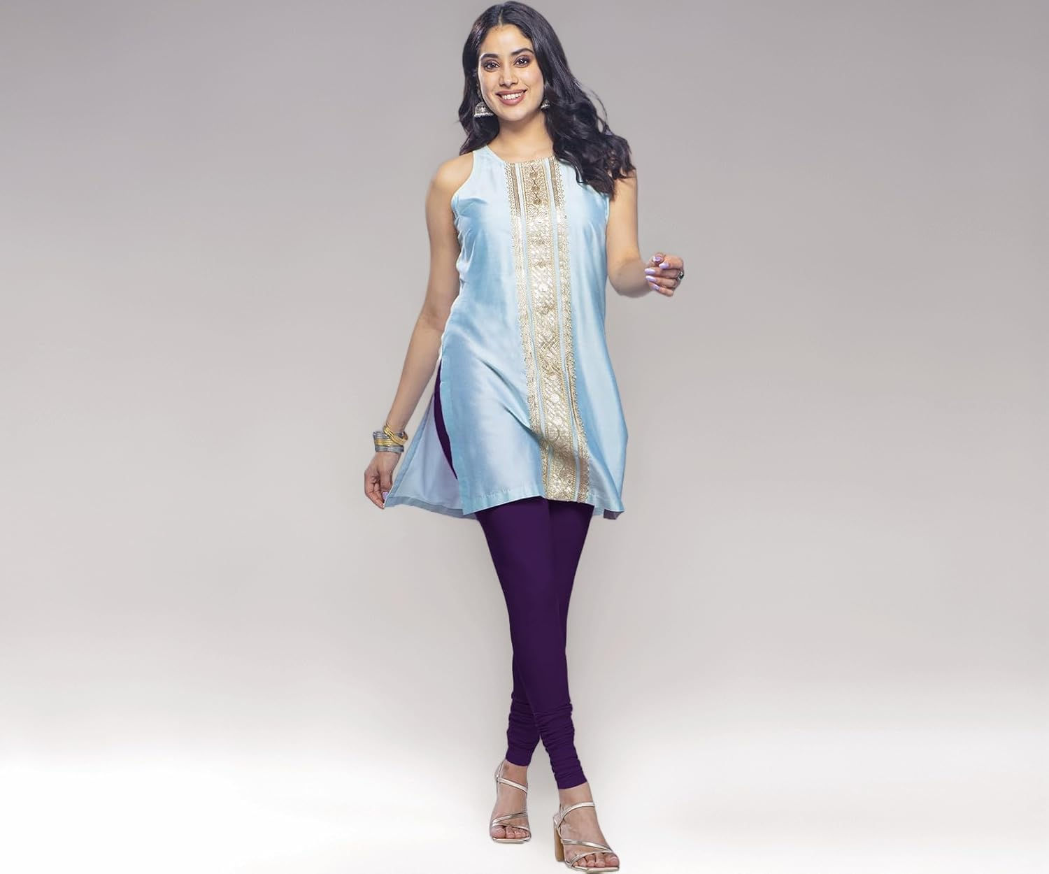Premium Viscose Full Length Churidar Leggings for Women - Deep Orchid - Image 1