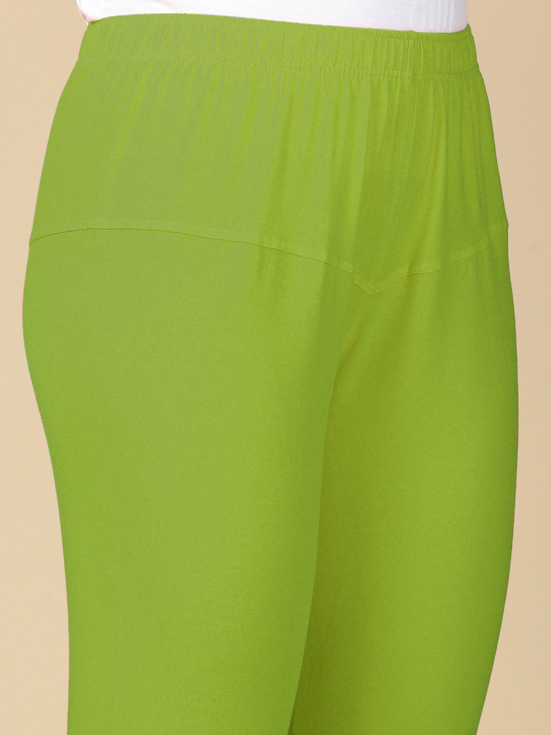 Yellow Green Premium Cotton Stretch Churidar