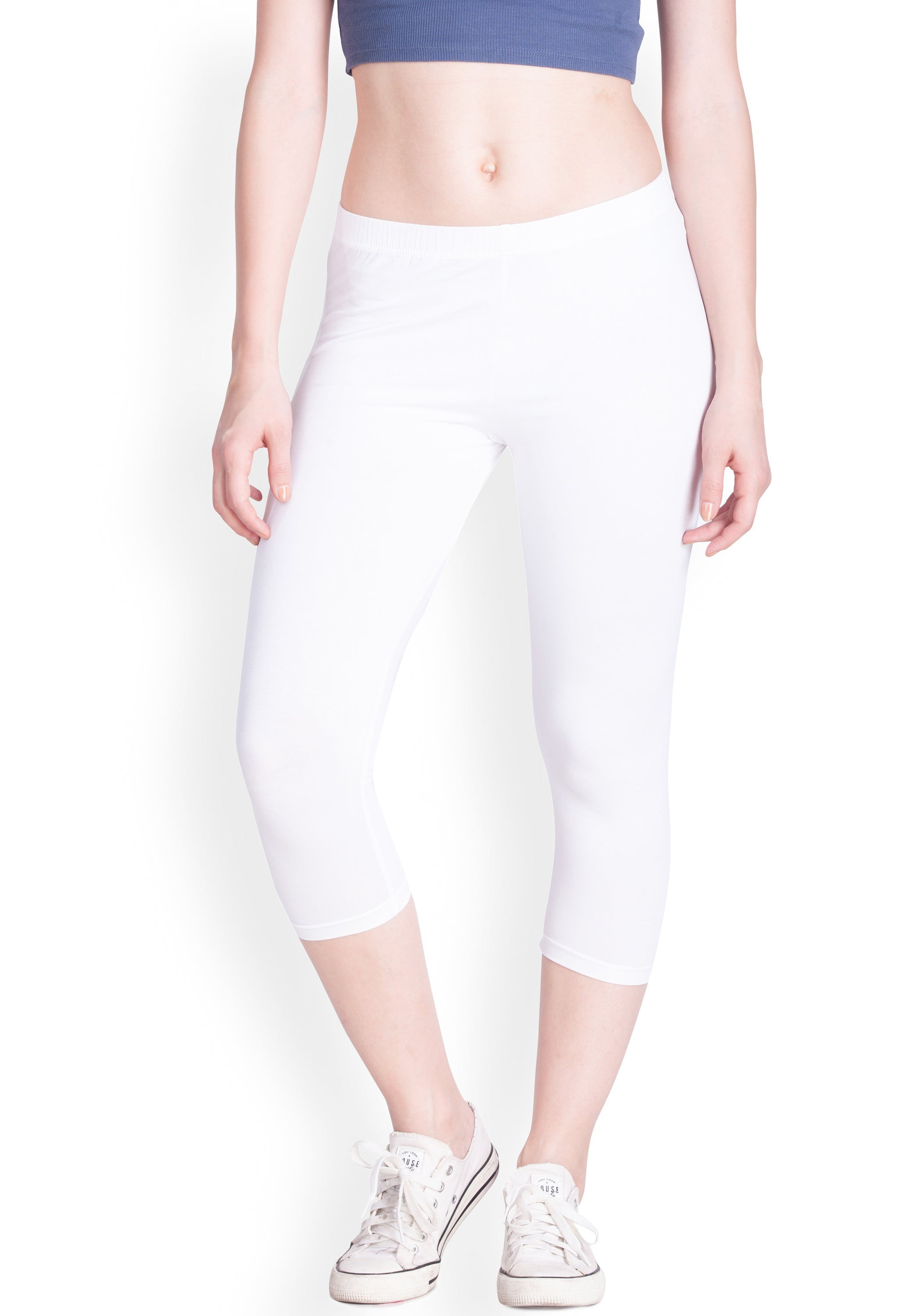 White Capri Leggings