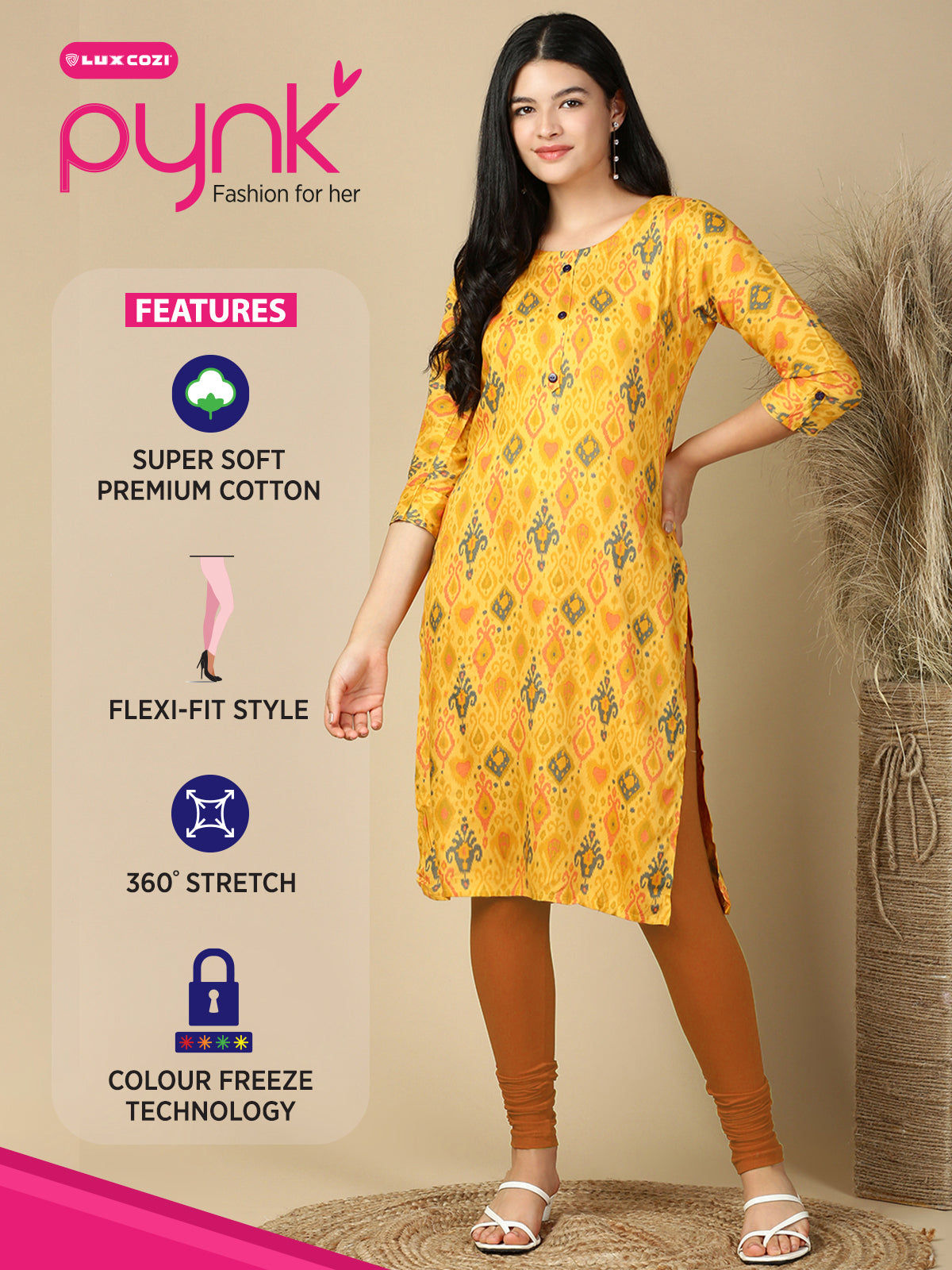 Fire Orange Premium Cotton Stretch Churidar