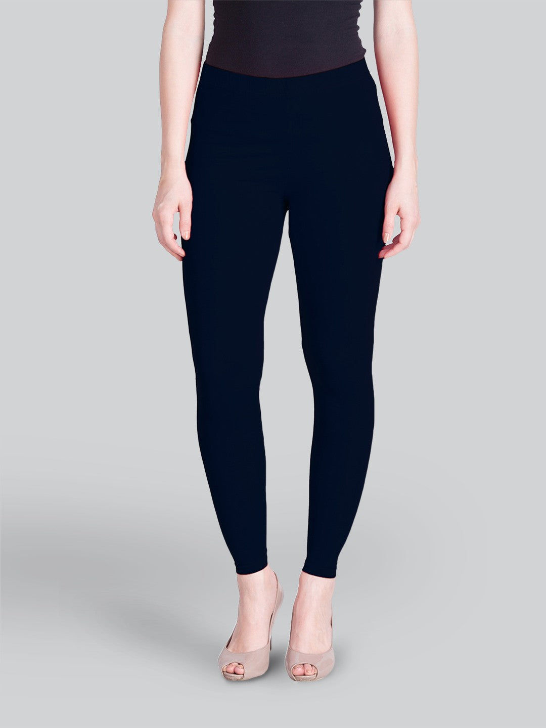 White and Navy Ankle Length Leggings Combo Pack