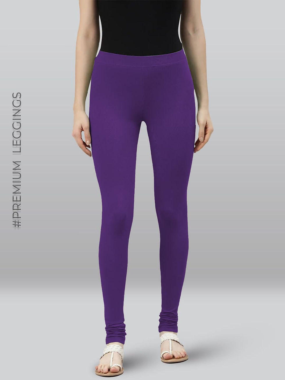 Premium Viscose Full Length Churidar Leggings for Women - Beauty Berry - Image 2