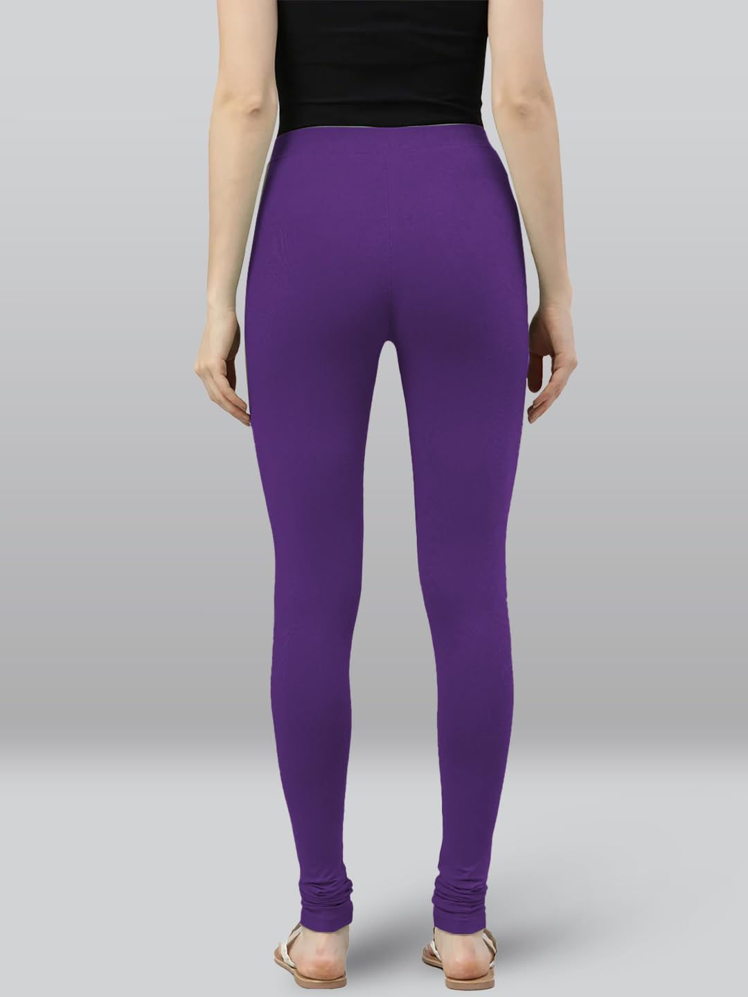 Premium Viscose Full Length Churidar Leggings for Women - Beauty Berry - Image 3