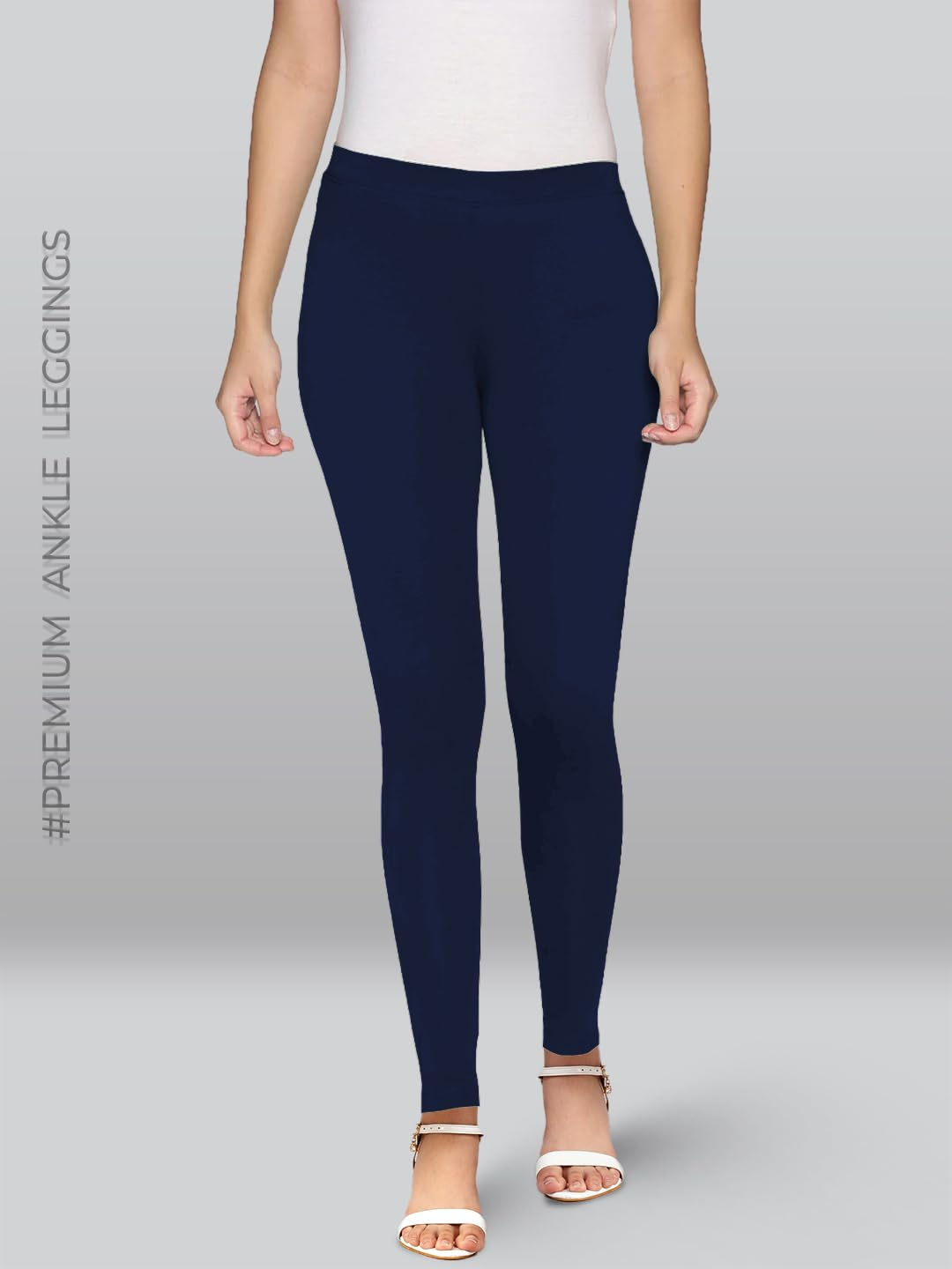 Premium Viscose Stretchable Ankle Length Leggings for Women - Midnight Navy - Image 2