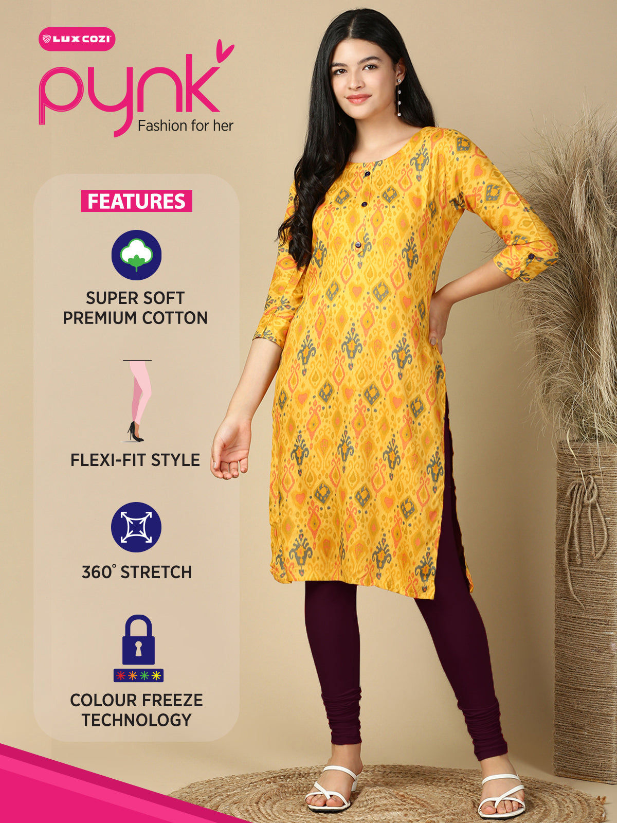 M.Purple Premium Cotton Stretch Churidar