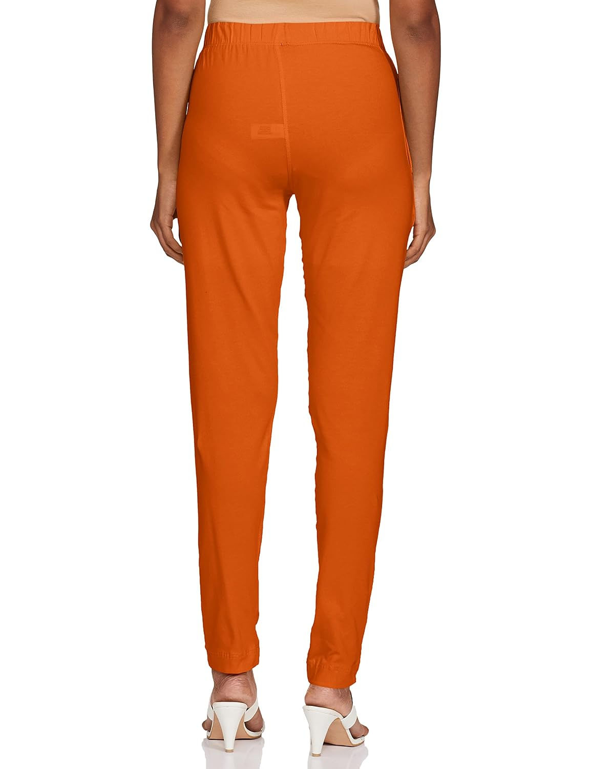 Premium Viscose Stretchable Ankle Length Leggings for Women - Squash Orange - Image 2