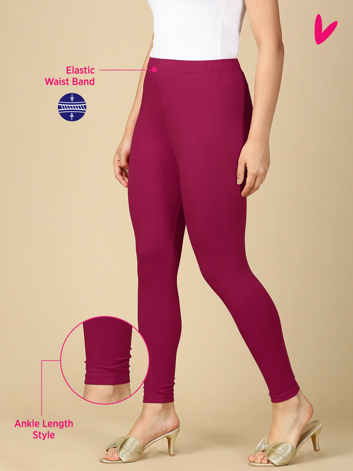 Hot Rani Premium Cotton Stretch Ankle Length Leggings