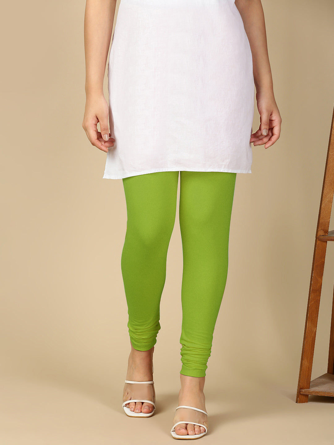 Yellow Green Premium Cotton Stretch Churidar