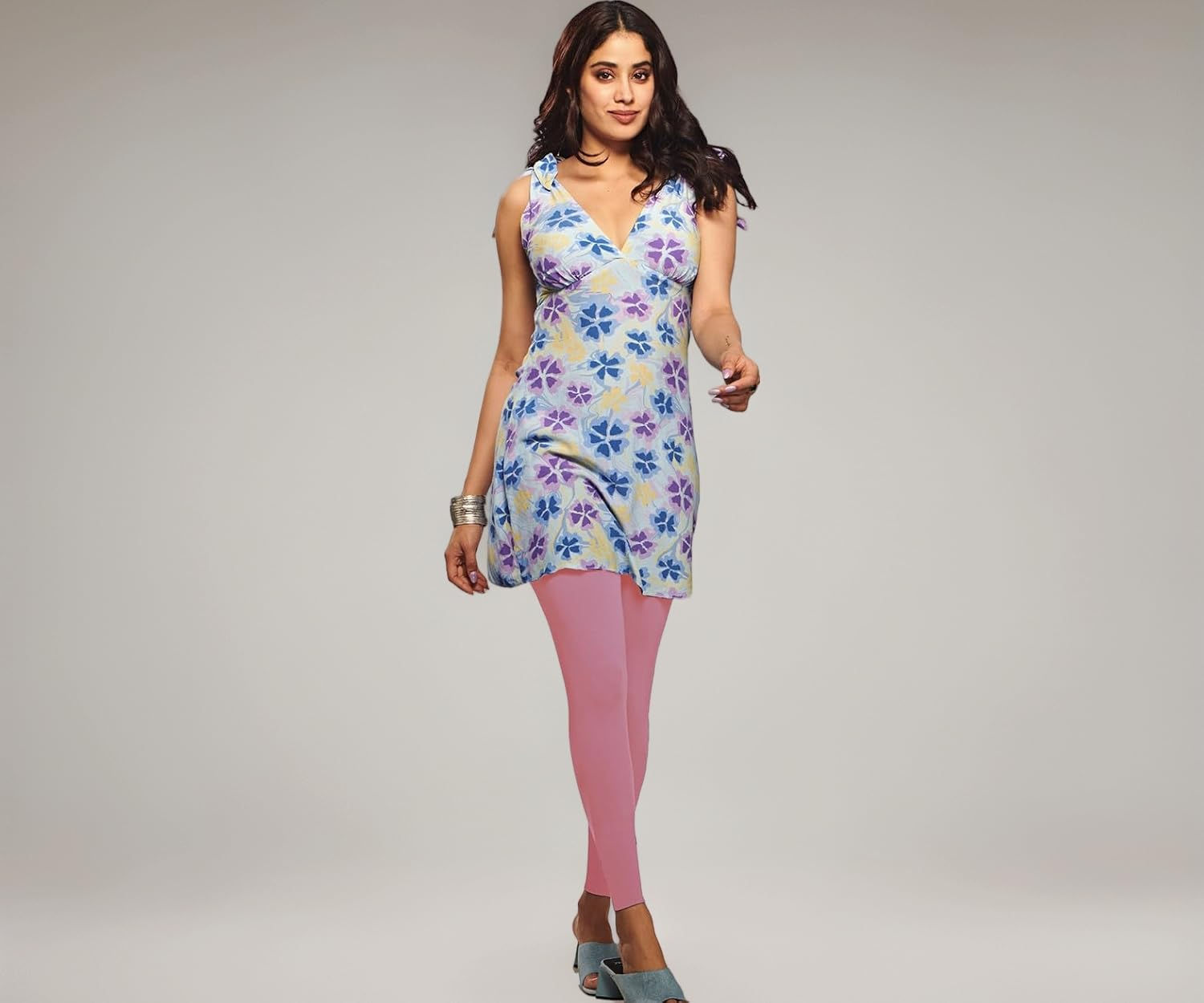 Premium Viscose Stretchable Ankle Length Leggings for Women - M. Peach - Image 1